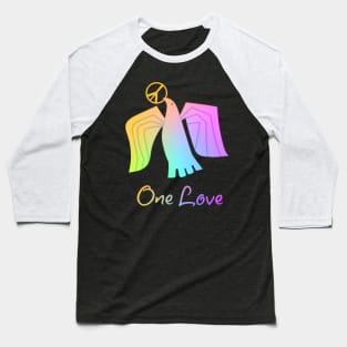 One Love Dove Holding a Peace Sign Baseball T-Shirt